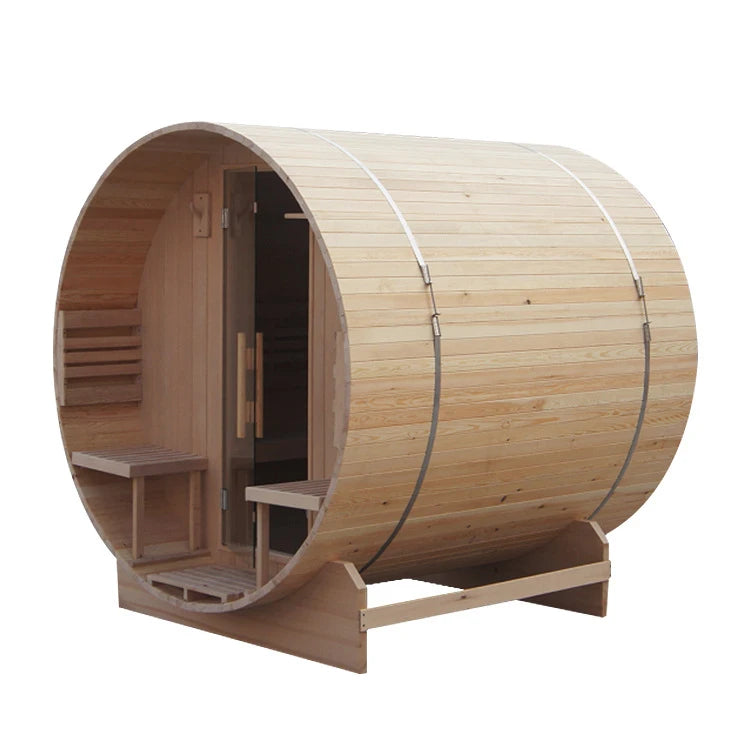 6 Person Outdoor Cedar Barrel Traditional Sauna