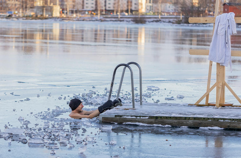 An outdoor cold-water plunge.