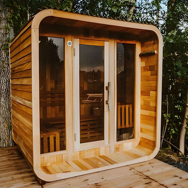 4-6 Person Outdoor Cedar Cube Infrared Sauna