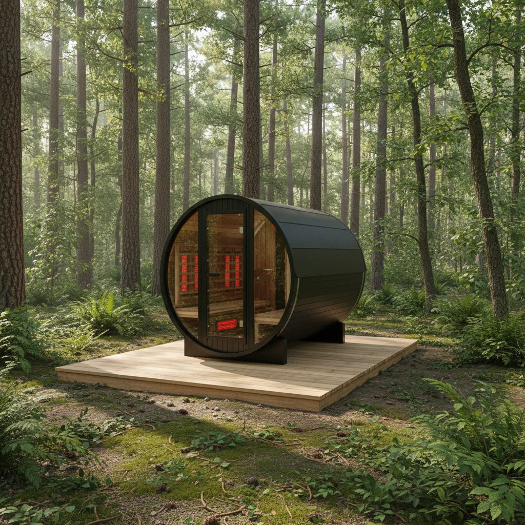4-6 Person Outdoor Cedar Barrel Infrared Sauna