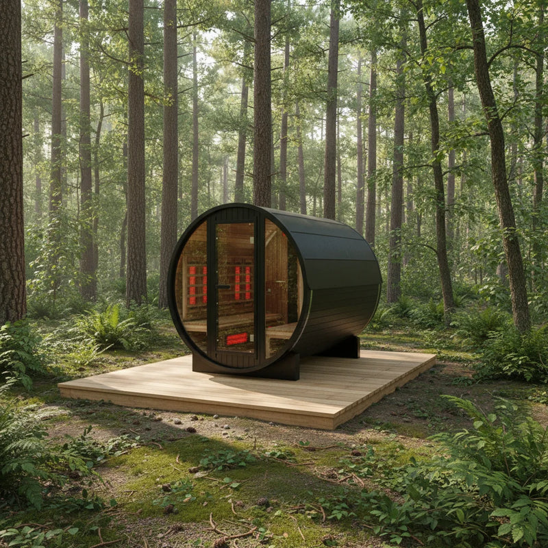 4-6 Person Outdoor Cedar Barrel Infrared Sauna